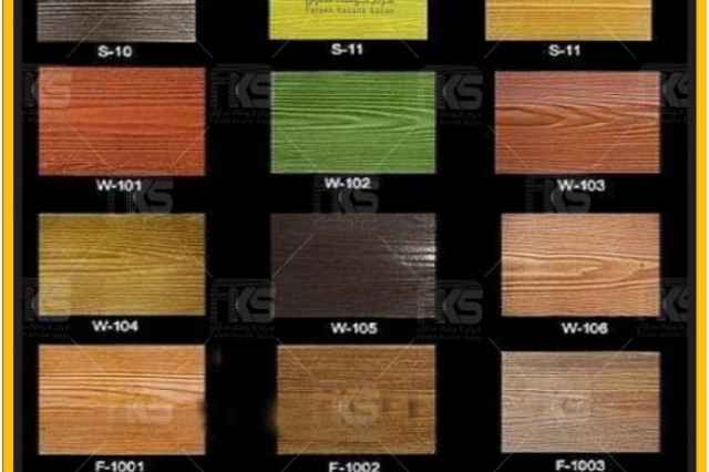 نمونه ای از رنگ های فایبر سمنت طرح چوب