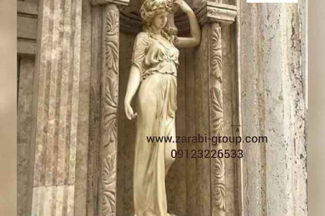 مجسمه زن فرشته رومي سنگي نما