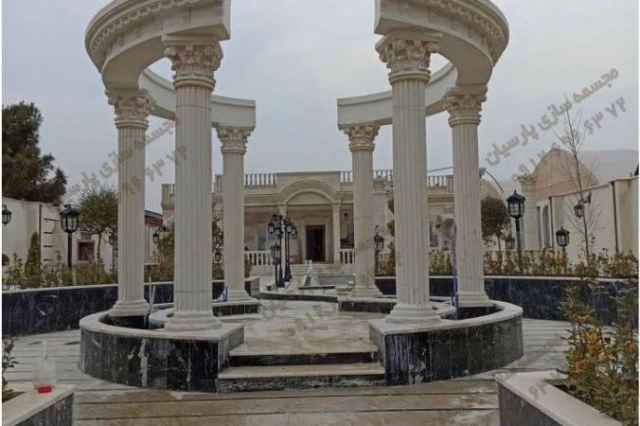 نصب آلاچيق گنبدي رومي با پودر سنگ عباس آباد و كورين